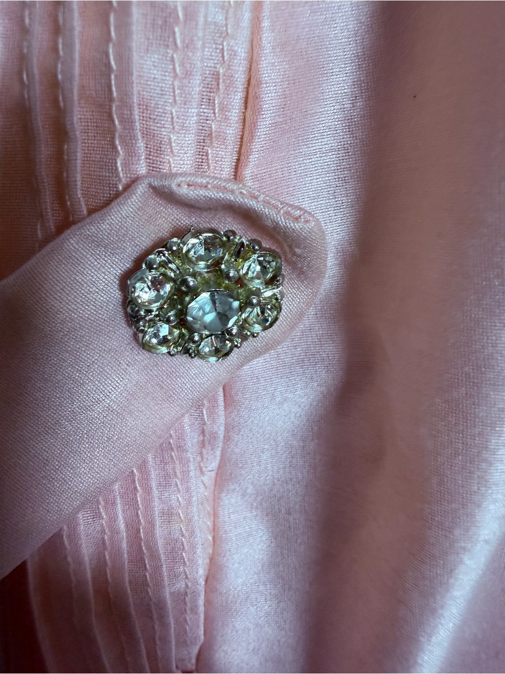 Vtg 60’s Soft Blush Cap-Sleeve Fit & Flare Mini Dress - Picture 6 of 11